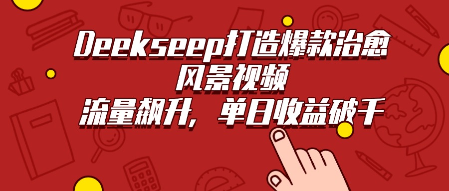 Deekseep打造爆款治愈风景视频，流量飙升，单日收益破千-时光论坛