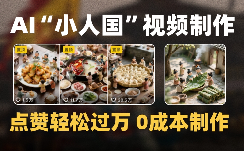 爆款1000W+微缩景观迷你小人国AI视频，0成本制作全流程教学-时光论坛