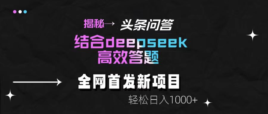 头条问答新玩法！结合deepseek高效答题，轻松日入1000+【揭秘】-时光论坛