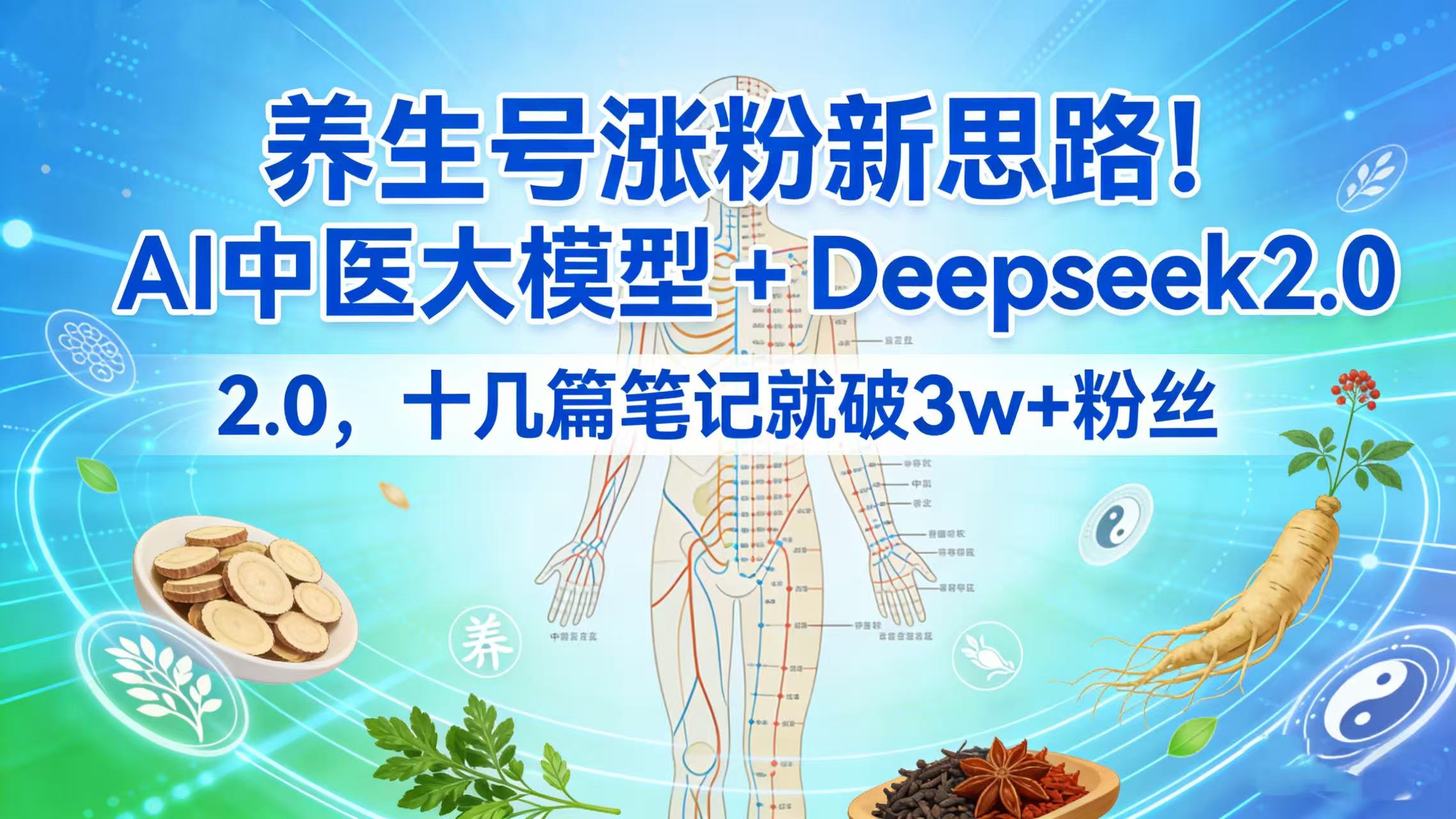 养生号涨粉新思路！AI 中医大模型 + Deepseek 2.0，十几篇笔记就破 3w + 粉丝-时光论坛