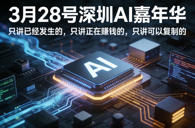 3月28号深圳AI嘉年华，只讲已经发生的，只讲正在賺钱的，只讲可以复制的-时光论坛