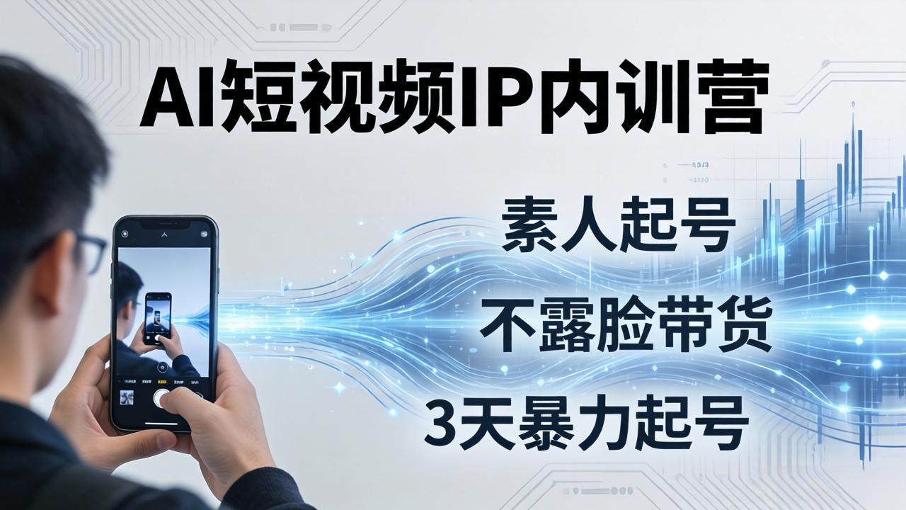 2026AI短视频IP内训营：从素人起号到不露脸带货，3天暴力起号全流程拆解-时光论坛