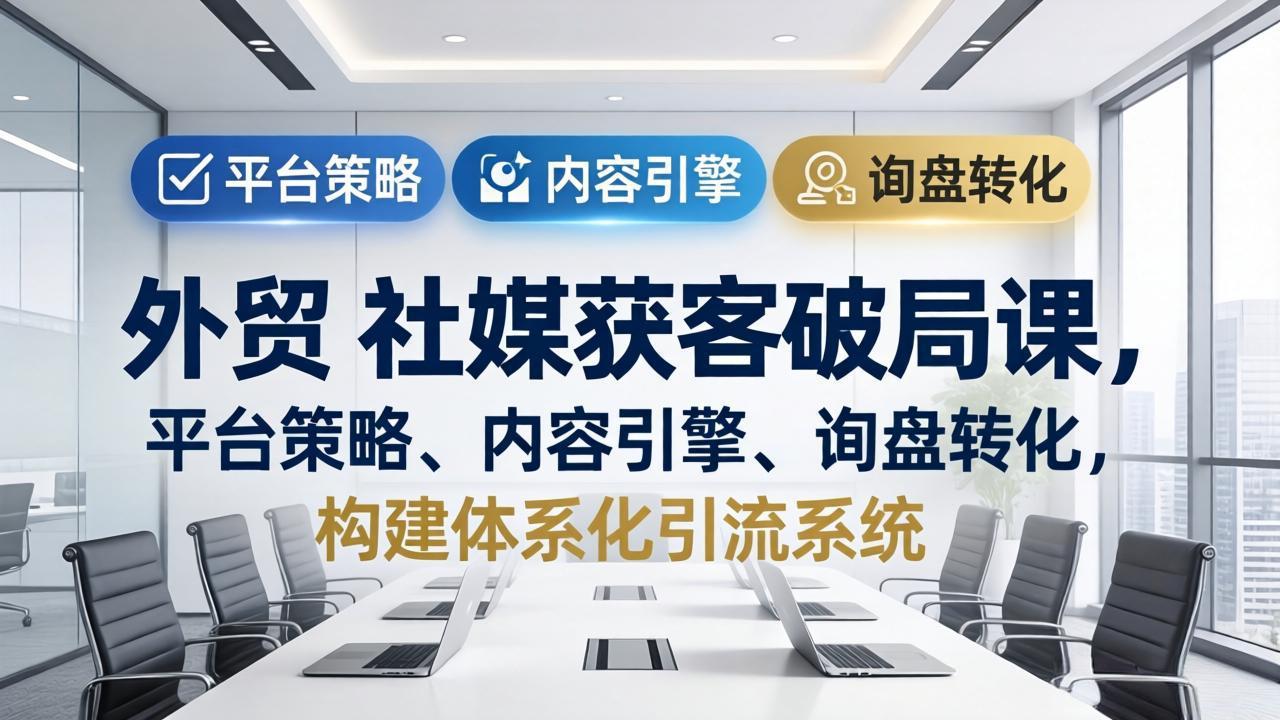 外贸 社媒获客破局课，平台策略、内容引擎、询盘转化，构建体系化引流系统(更新26年3月-时光论坛