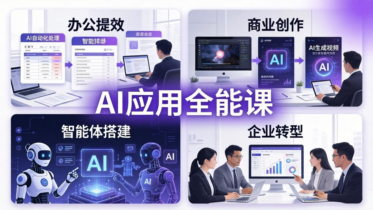 AIGC 应用全能课：办公提效、商业创作、智能体搭建、企业转型，一站式学会AI应用-时光论坛