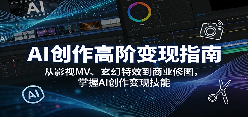 AI创作高阶变现指南：从影视MV、玄幻特效到商业修图，掌握AI创作变现技能-时光论坛