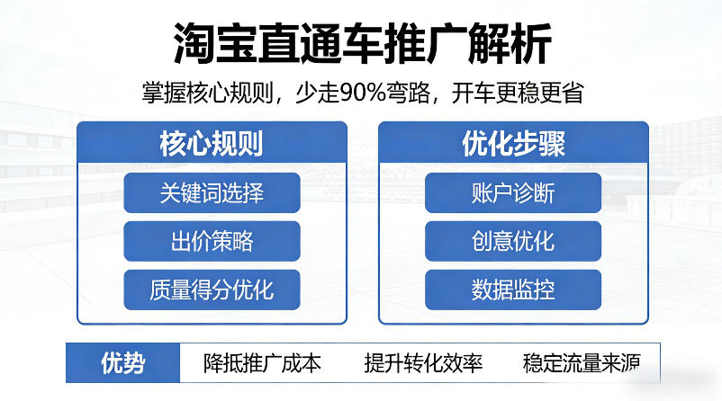 淘宝直通车推广解析，掌握核心规则，少走90%弯路，开车更稳更省-时光论坛