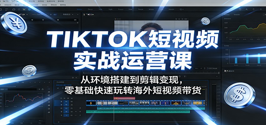 TIKTOK短视频实战运营课：从环境搭建到剪辑变现，零基础快速玩转海外短视频带货-时光论坛
