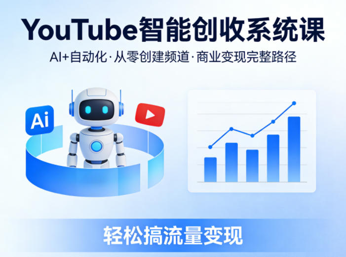 YouTube智能创收系统课，AI+自动化，从零创建YouTube频道并实现商业变现的完整路径，轻松搞流量变现-时光论坛
