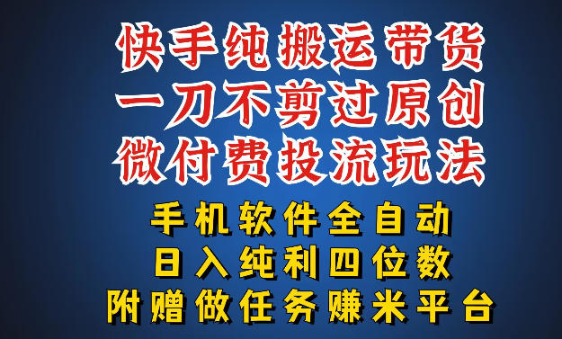 最新黑科技快手搬运带货方法，手机就能操作，轻松带你日入四位数【揭秘】-时光论坛