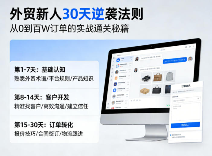 外贸新人30天逆袭法则,教你从0到百W订单的实战通关秘籍-时光论坛