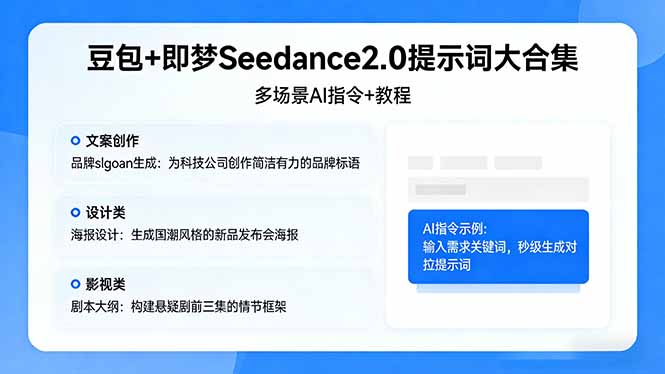 豆包+即梦Seedance2.0提示词大合集：多场景AI指令+教程，解锁文案、设计、影视高效创作-时光论坛