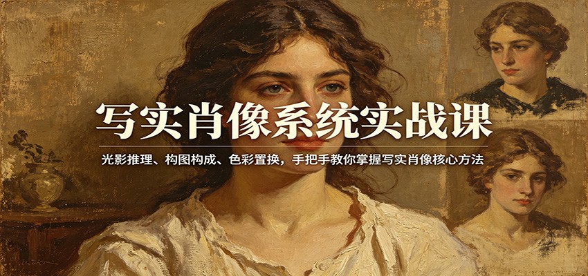 写实肖像系统实战课:光影推理、构图构成、色彩置换,手把手教你掌握写实肖像核心方法-时光论坛