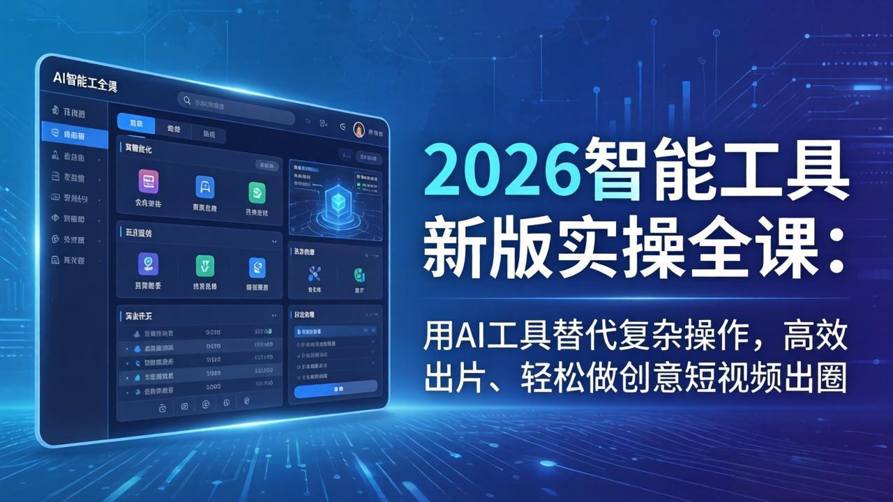 2026智能工具新版实操全课：用AI工具替代复杂操作，高效出片、轻松做创意短视频出圈-时光论坛
