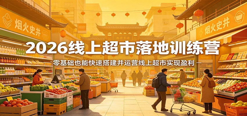 2026线上超市落地训练营,零基础也能快速搭建并运营线上超市实现盈利-时光论坛