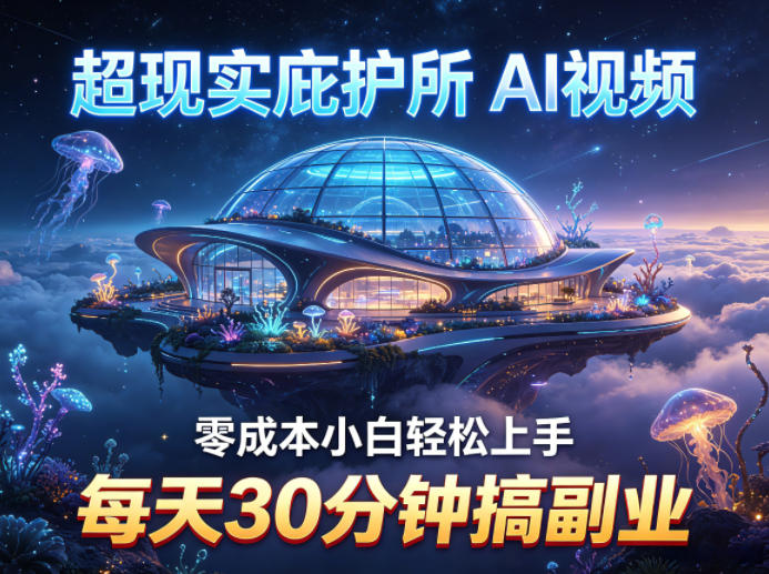 超现实庇护所AI视频项目拆解，零成本小白轻松上手，每天30分钟搞副业-时光论坛