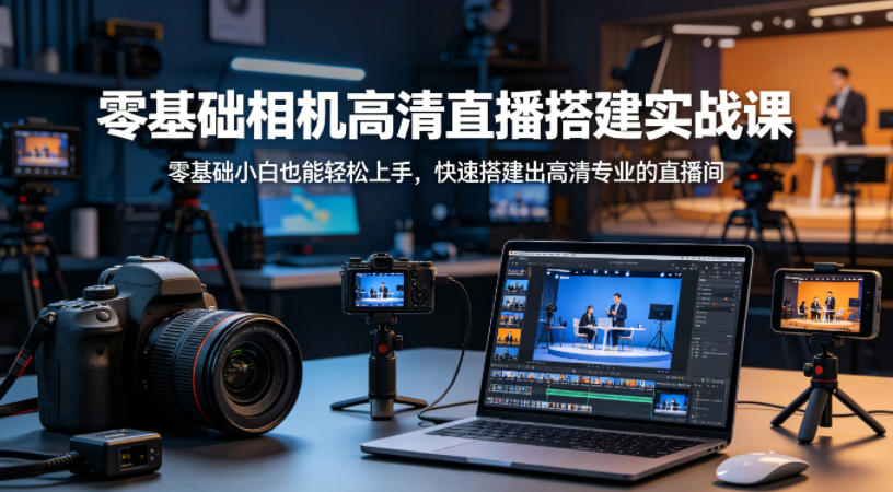 零基础相机高清直播间搭建实战课，小白也能轻松上手，快速搭建出高清专业的直播间-时光论坛