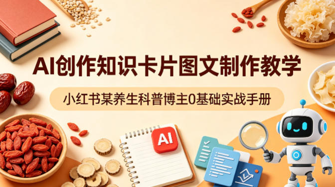 AI创作知识卡片图文制作教学，小红书某养生科普博主0基础实战手册-时光论坛