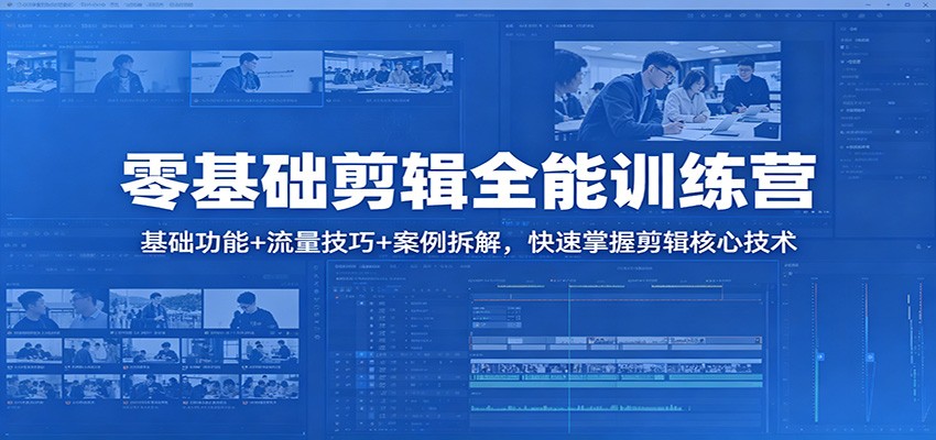 零基础剪辑全能训练营：基础功能+流量技巧+案例拆解，快速掌握剪辑核心技术-时光论坛