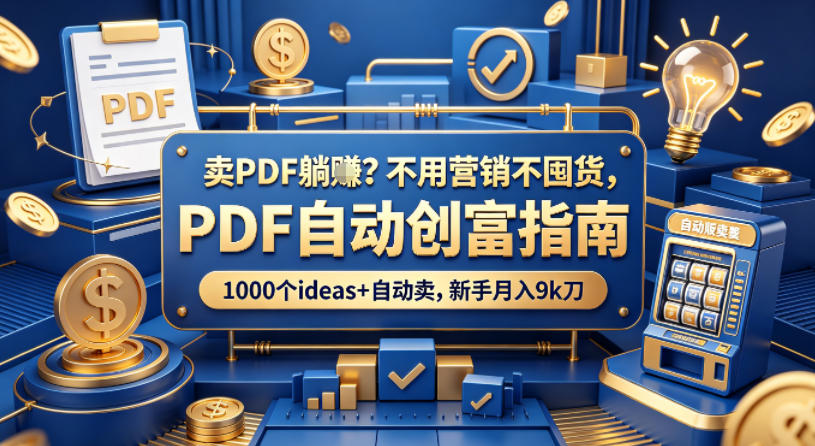 卖PDF躺賺？不用营销不囤货，PDF自动创富指南，1000个ideas+自动卖，新手月入9k刀【原创双语字幕】-时光论坛