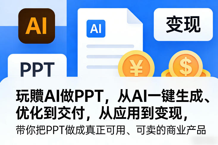玩賺AI做PPT，从AI一键生成、优化到交付，从应用到变现，带你把PPT做成真正可用、可卖的商业产品(更新0421)-时光论坛