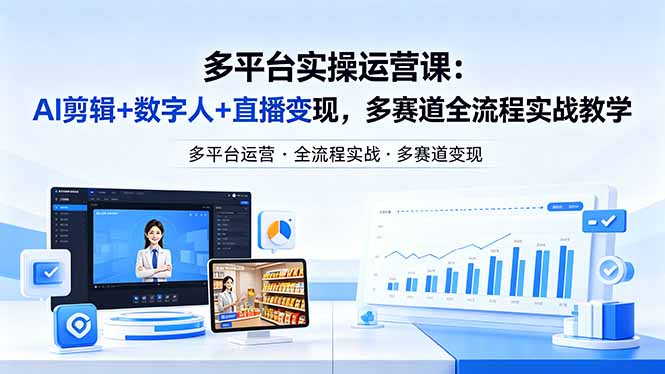某团队多平台实操运营课-更新26年4月20：AI剪辑+数字人+直播变现，多赛道全流程实战教学-时光论坛