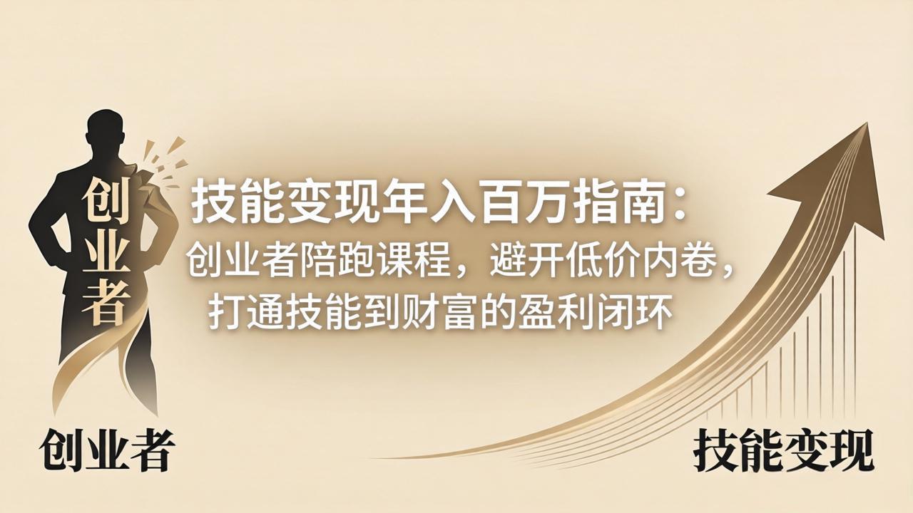 技能变现年入百万指南：创业者陪跑课程，避开低价内卷，打通技能到财富的盈利闭环-时光论坛