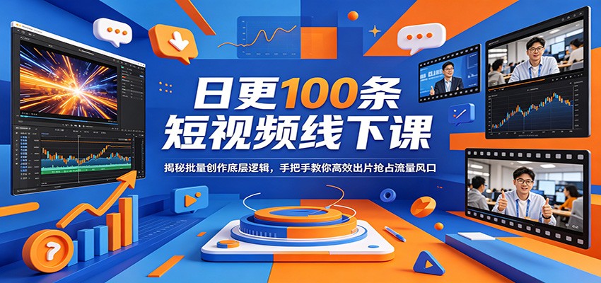 日更100条短视频线下课：揭秘批量创作底层逻辑，手把手教你高效出片抢占流量风口-时光论坛