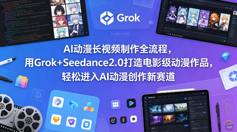 AI动漫长视频制作全流程，用Grok+Seedance2.0打造电影级动漫作品，轻松进入AI动漫创作新赛道-时光论坛