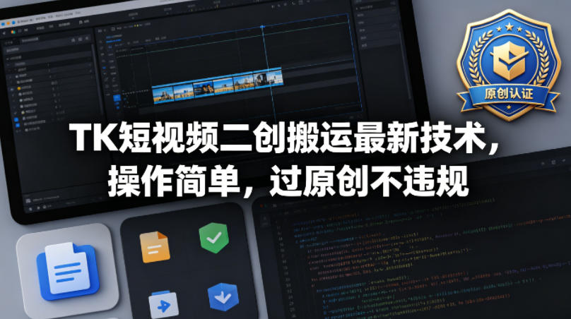 TK短视频二创搬运最新技术，操作简单，过原创不违规-时光论坛