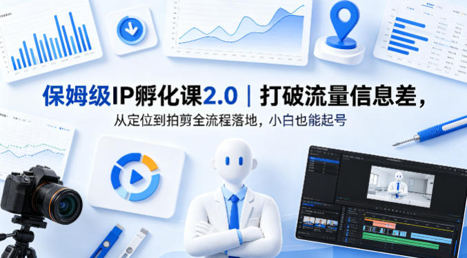 保姆级IP孵化课2.0｜打破流量信息差，从定位到拍剪全流程落地，小白也能起号-时光论坛