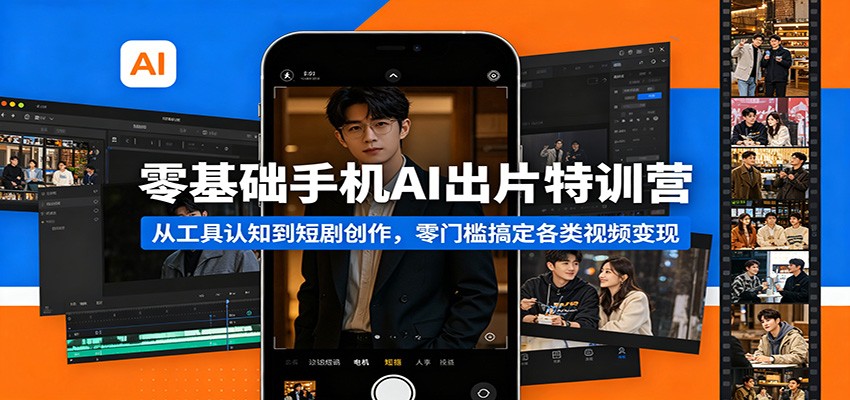 零基础手机AI出片特训营：从工具认知到短剧创作，零门槛搞定各类视频变现-时光论坛