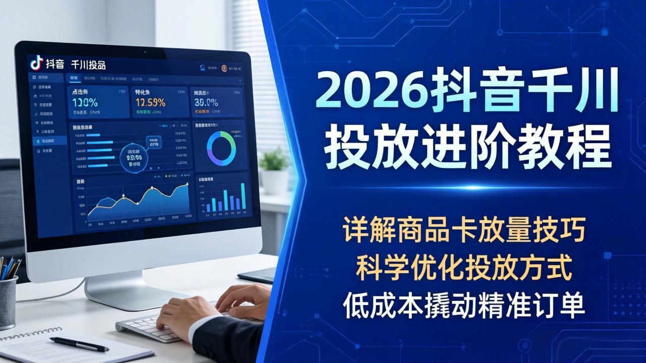 2026抖音千川投放进阶教程，详解商品卡放量技巧，科学优化投放方式，低成本撬动精准订单-时光论坛
