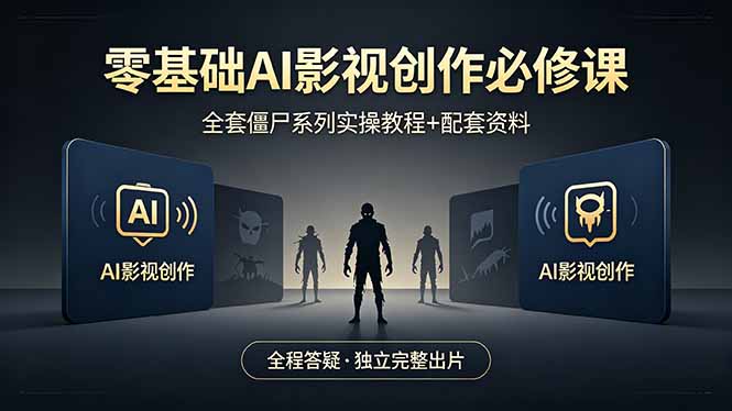零基础AI影视创作必修课，全套僵尸系列实操教程加配套资料，全程答疑带你独立完整出片-时光论坛