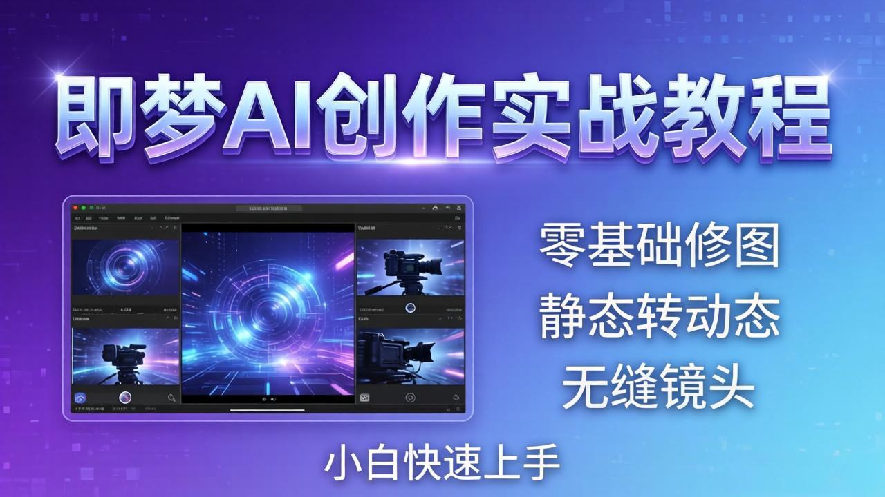 即梦AI创作实战教程，从零基础修图到AI导演，实战教学静态转动态+无缝镜头，小白快速上手-时光论坛