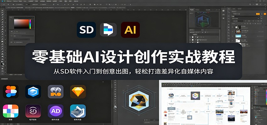 零基础AI设计创作实战教程：从SD软件入门到创意出图，轻松打造差异化自媒体内容-时光论坛
