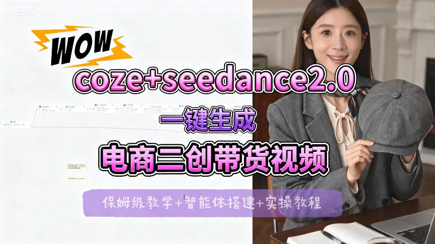 【Coze工作流搭建实操教程】seedance2.0+coze一键生成电商二创带货视频，全流程保姆级教学-时光论坛