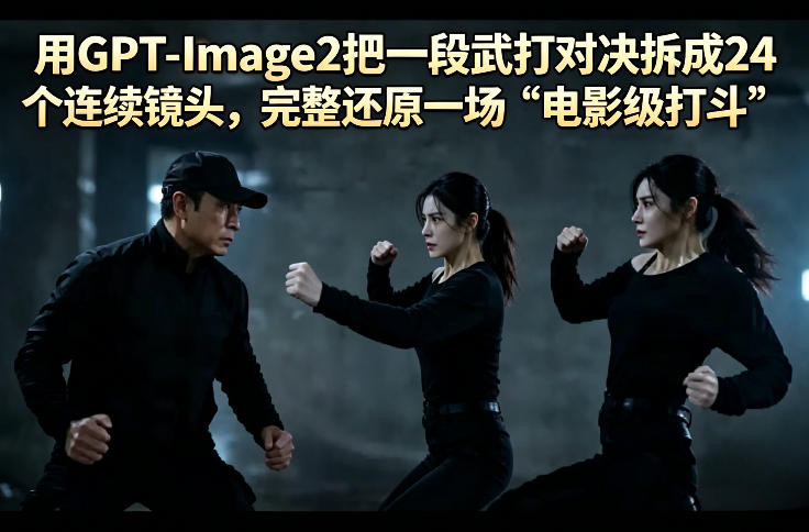用GPT-Image2把一段武打对决拆成24个连续镜头，完整还原一场“电影级打斗”-时光论坛
