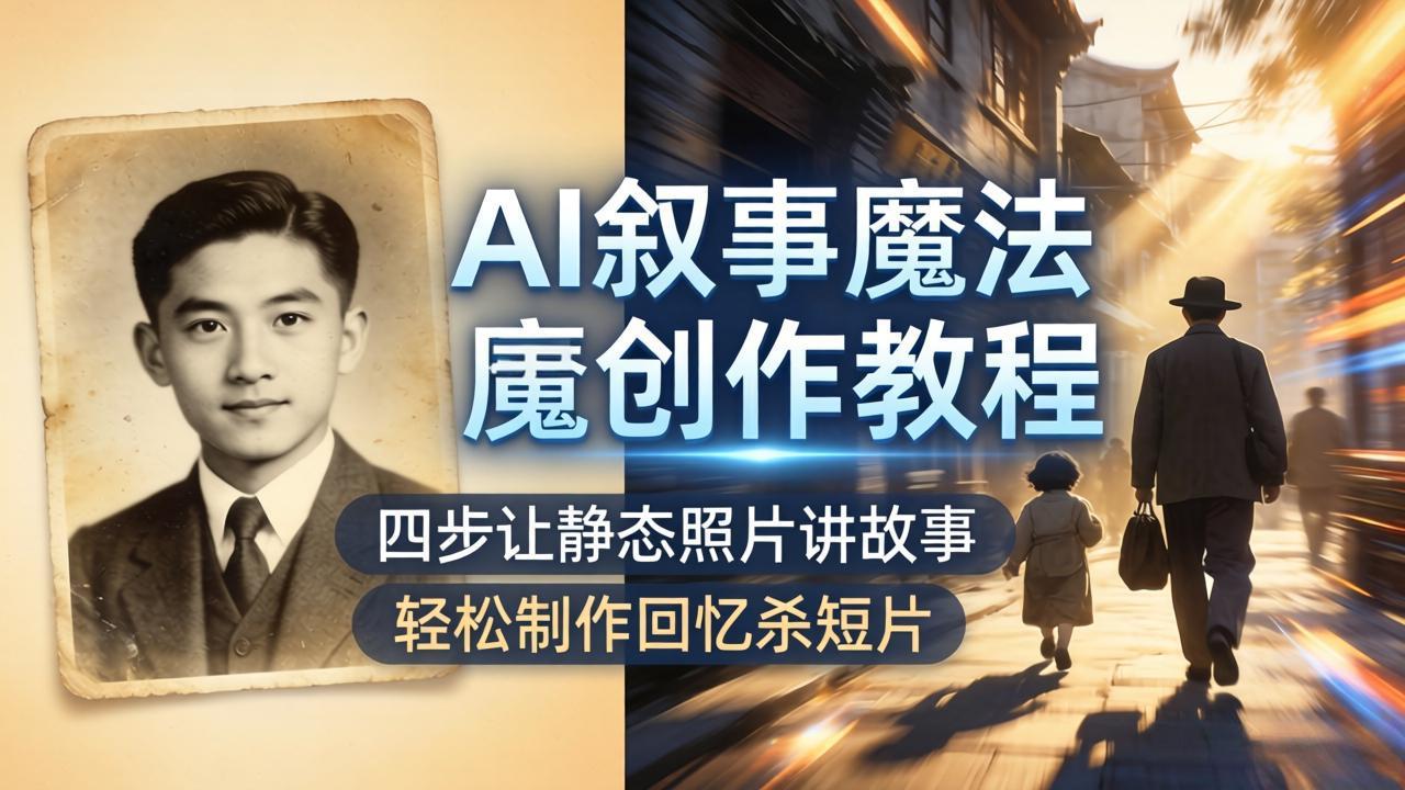 AI叙事魔法创作教程，四步让静态照片讲故事，老照片修复加动态特效，轻松制作回忆杀短片-时光论坛