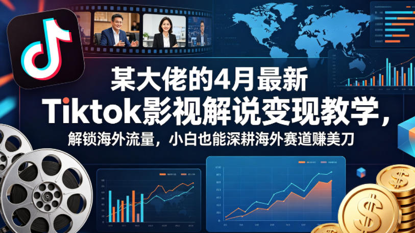 某大佬的4月最新Tiktok影视解说变现教学，解锁海外流量，小白也能深耕海外赛道賺美刀-时光论坛