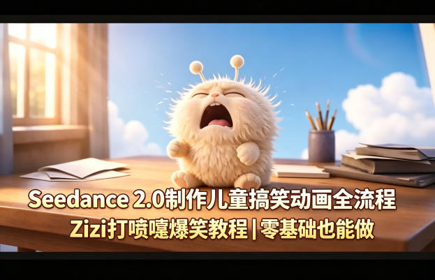 Seedance 2.0制作儿童搞笑动画全流程Zizi打喷嚏爆笑教程｜零基础也能做-时光论坛