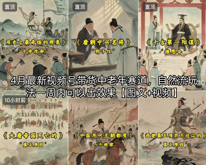 4月最新视频号带货中老年赛道，自然流玩法一周内可以出效果【图文+视频】-时光论坛