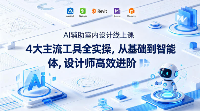 AI辅助室内设计线上课｜4大主流工具全实操，从基础到智能体，设计师高效进阶-时光论坛