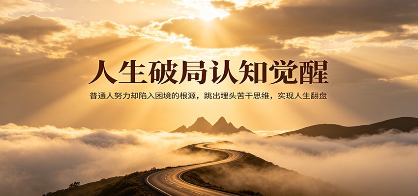 人生破局认知觉醒，普通人努力却陷入困境的根源，跳出埋头苦干思维，实现人生翻盘-时光论坛