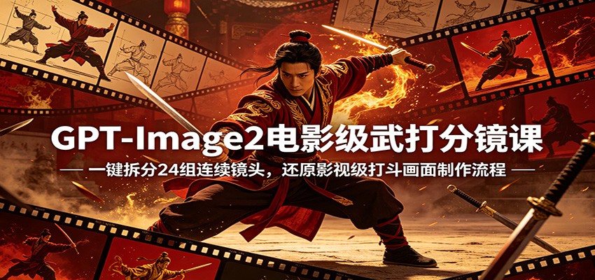 GPT-Image2电影级武打分镜课：一键拆分24组连续镜头，还原影视级打斗画面制作流程-时光论坛
