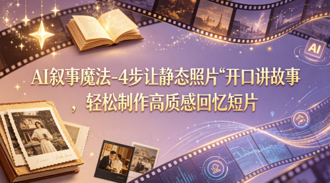 AI叙事魔法-4步让静态照片“开口讲故事”，轻松制作高质感回忆短片-时光论坛