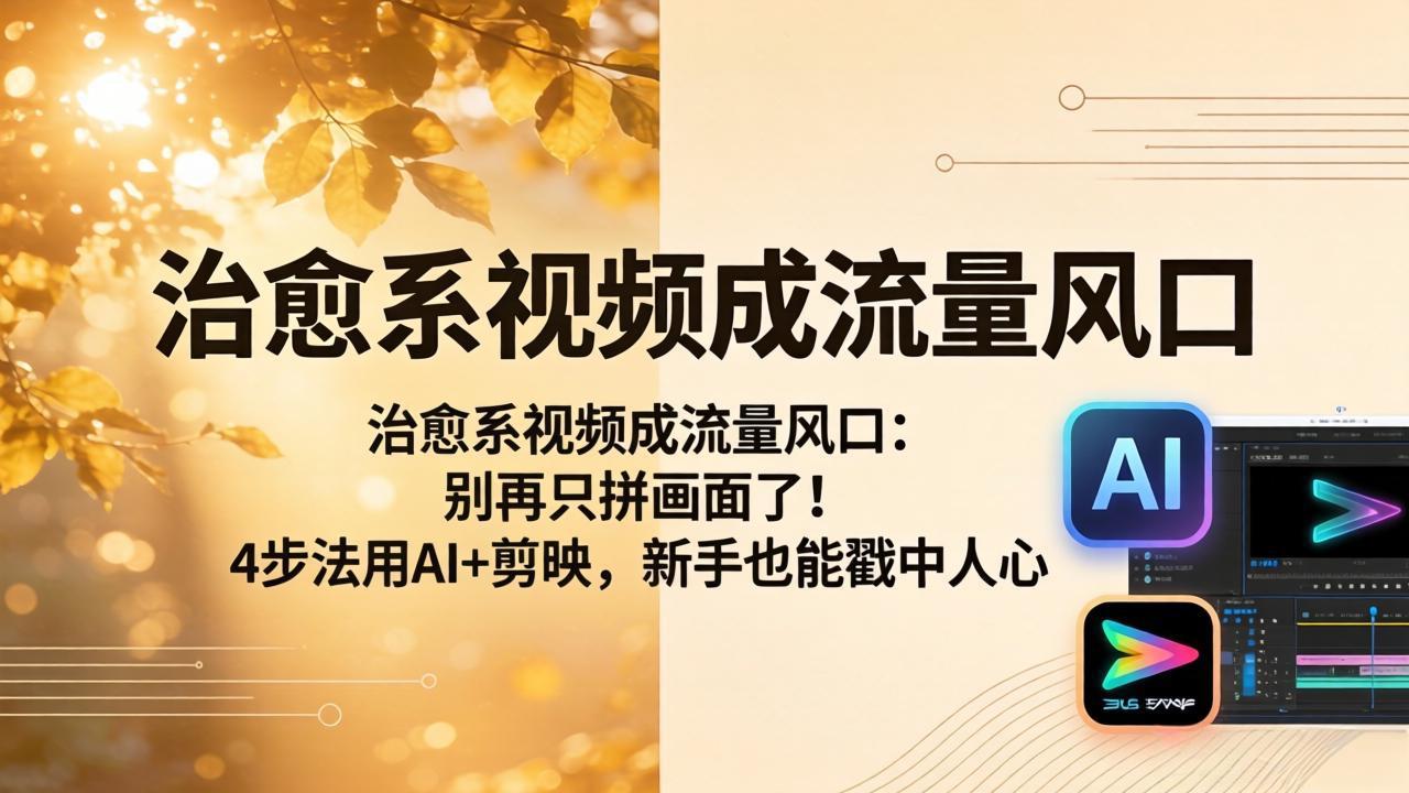 治愈系视频成流量风口：别再只拼画面了！4步法用AI+剪映，新手也能戳中人心-时光论坛