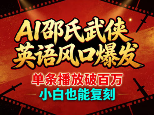 AI邵氏武侠英语风口爆发，单条播放破百万，小白也能复刻-时光论坛