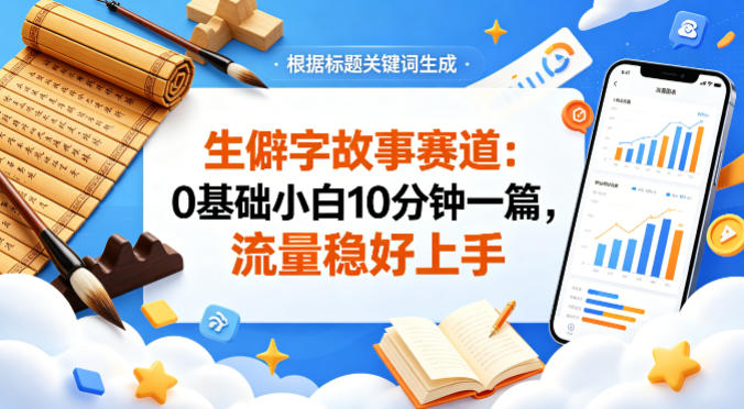 公众号流量主——生僻字故事赛道，流量稳，好上手，0基础小白也能10分钟一篇-时光论坛