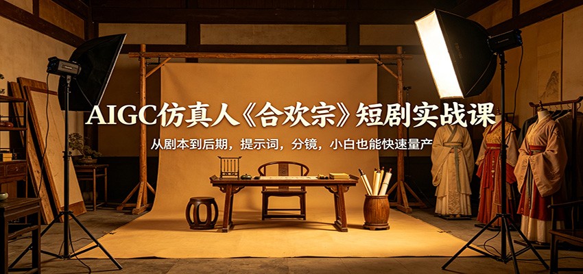 AIGC仿真人《合欢宗》短剧实战课：从剧本到后期，提示词，分镜，小白也能快速量产-时光论坛