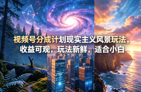 视频号分成计划现实主义风景玩法，收益可观，玩法新鲜，适合小白-时光论坛